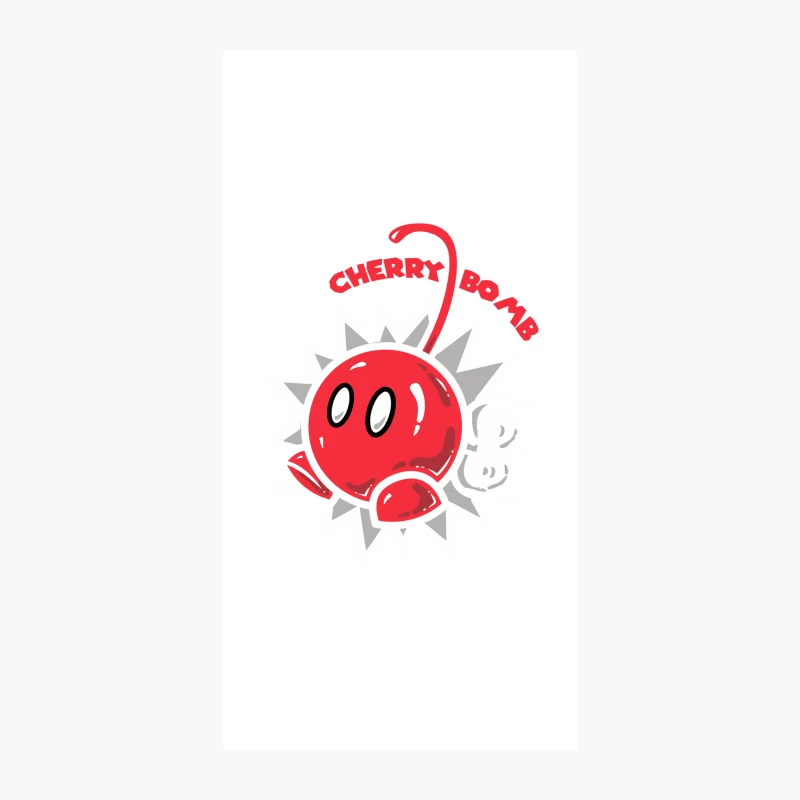 Explosive Cherry Bomb Cartoon Mascot Logo iPhone Case