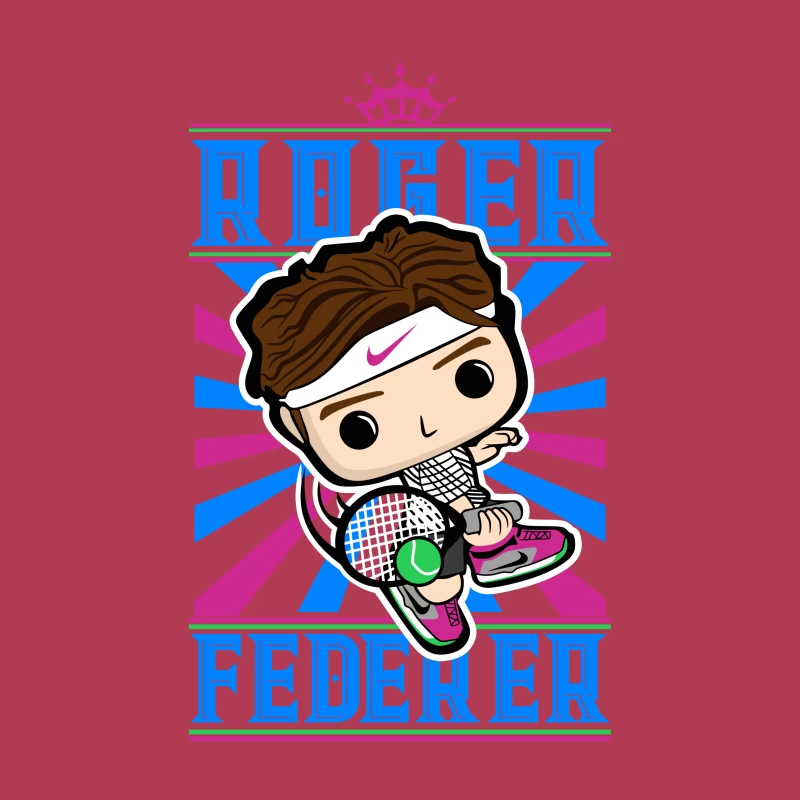 Roger Federer Cartoon Character Throw Pillow