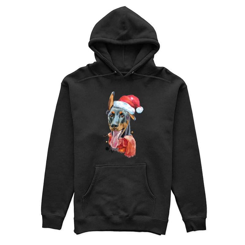 Illustration de chien avec chapeau de Noël Femme Sweat à capuche