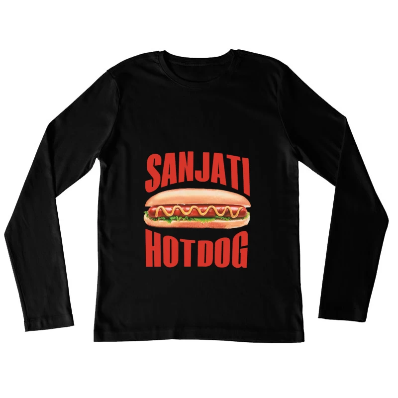 Sanjati Hotdog-Logo mit Wurst und Senf Damen Langarm T-Shirt