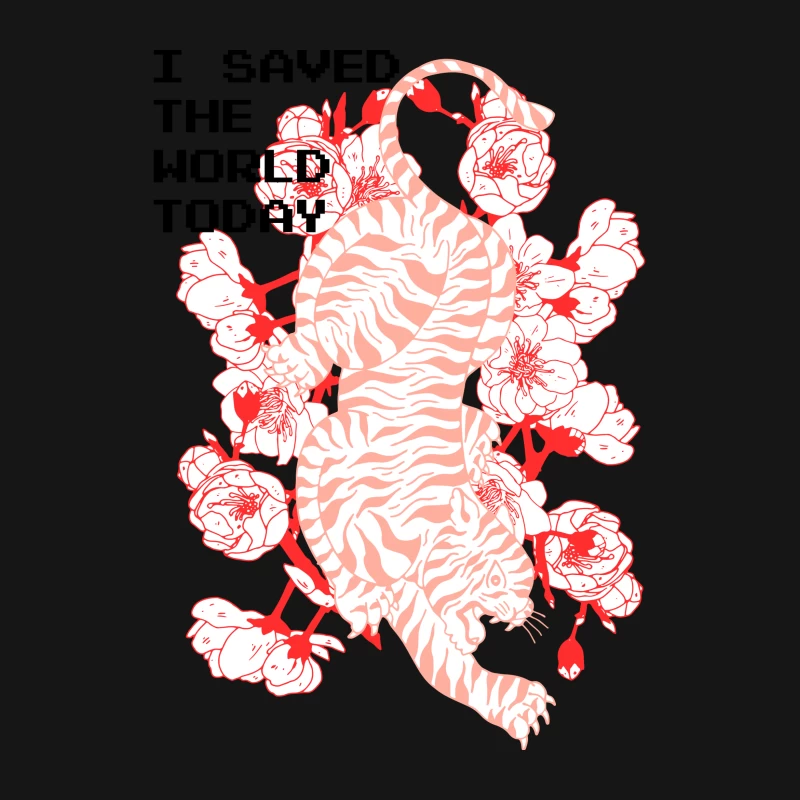 Tigre blanc et fleurs Femme T-Shirt