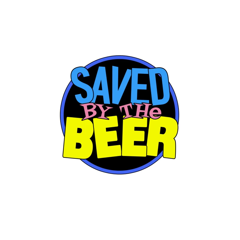 "Saved by the Beer" Humorous Drinking Slogan Tapestry