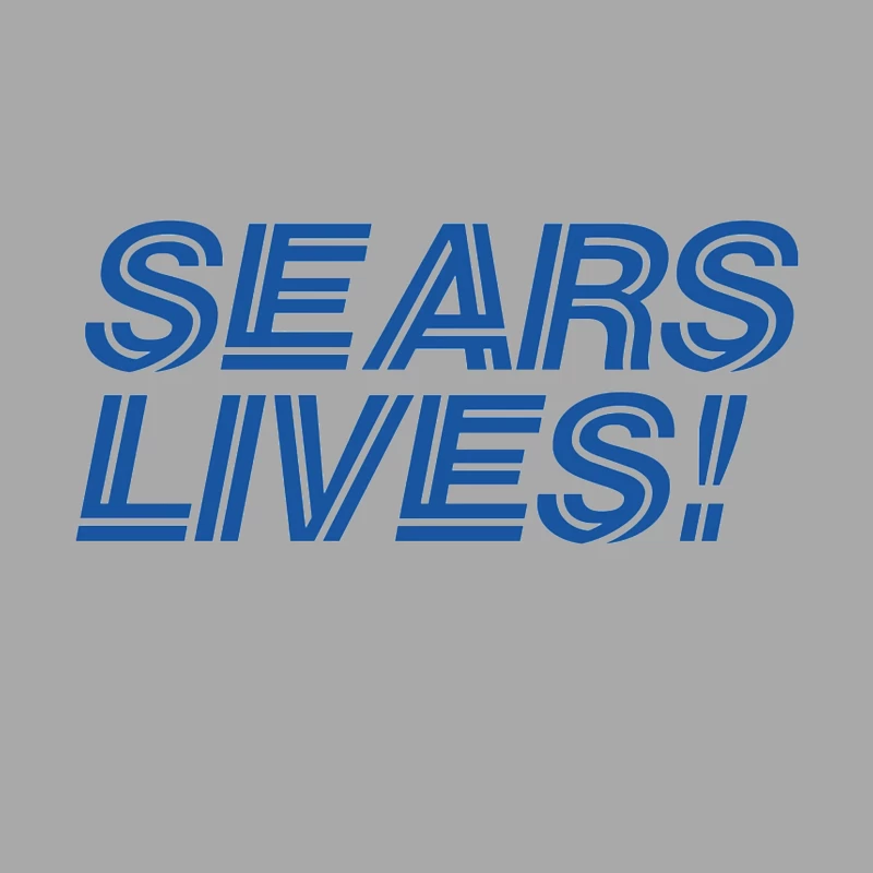 Sears Lives! Blue Text Logo Design Male Pullover Hoodie