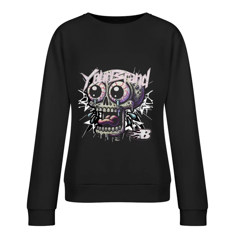 Conception de crâne en graffiti Femme Sweat-shirt à enfiler
