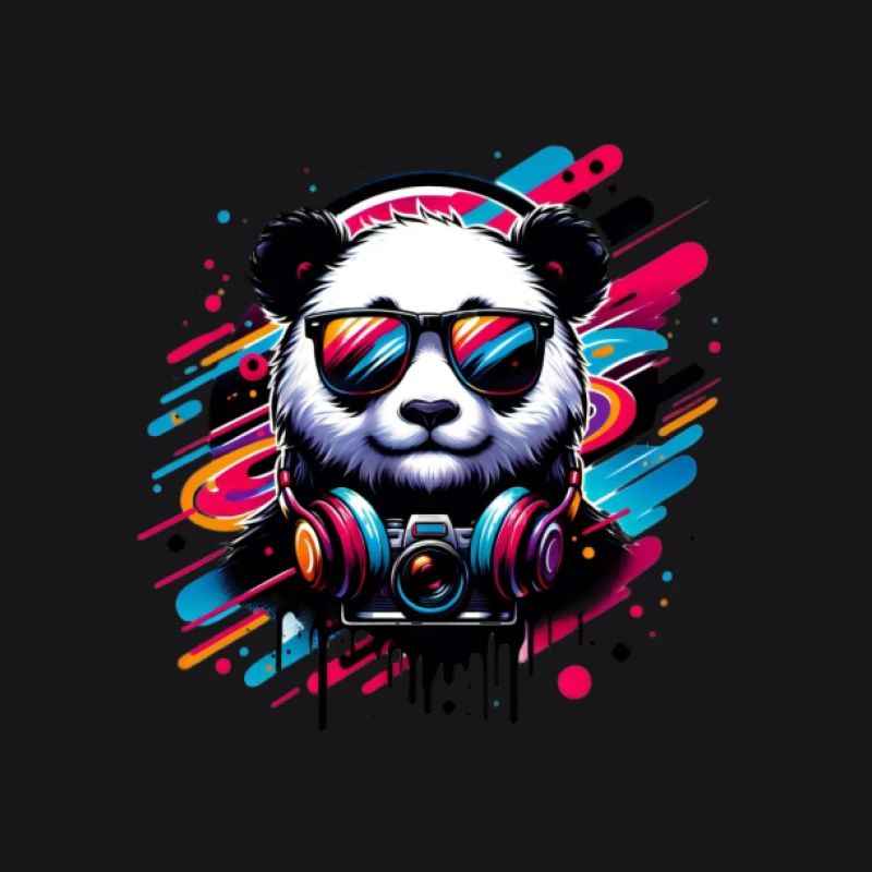 Cooler Panda mit Sonnenbrille und Kamera Herren Pullover Hoodie