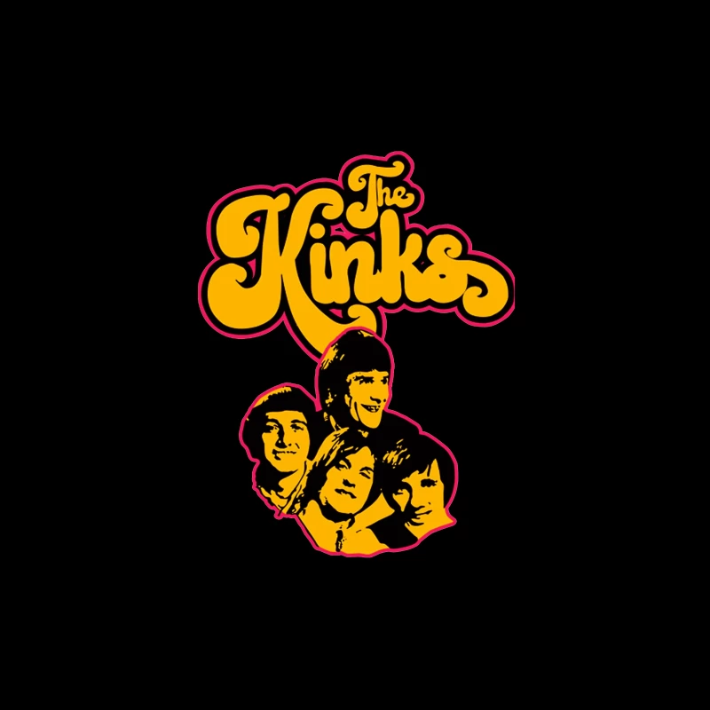 The Kinks Vintage Band Logo with Silhouettes Tapestry