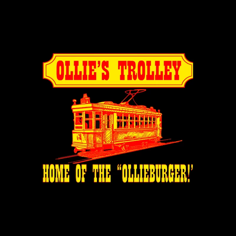 Vintage Ollie's Trolley Restaurant Logo with Classic Streetcar Design Mouse Pad