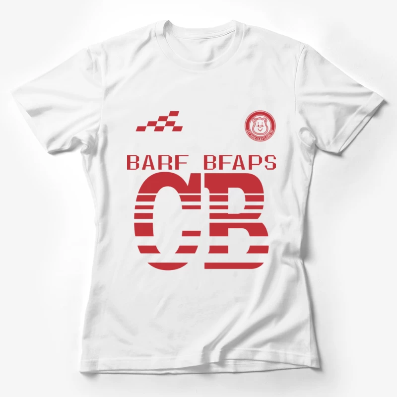 Rotes Textdesign mit CB-Motiv Damen T-Shirt