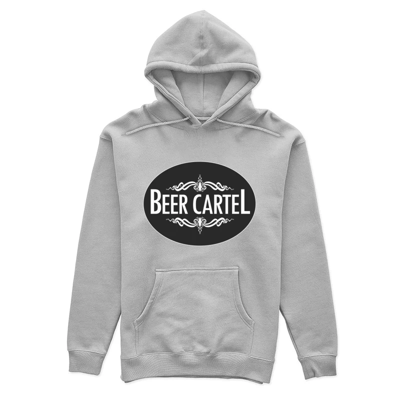 Elegant Black and White Beer Cartel Logo with Ornamental Frame Female Pullover Hoodie