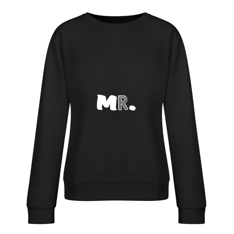 Texte stylisé 'Mr.' en blanc Femme Sweat-shirt à enfiler