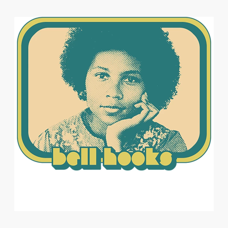 Bell Hooks  Retro Style Feminist Icon Design Throw Pillow