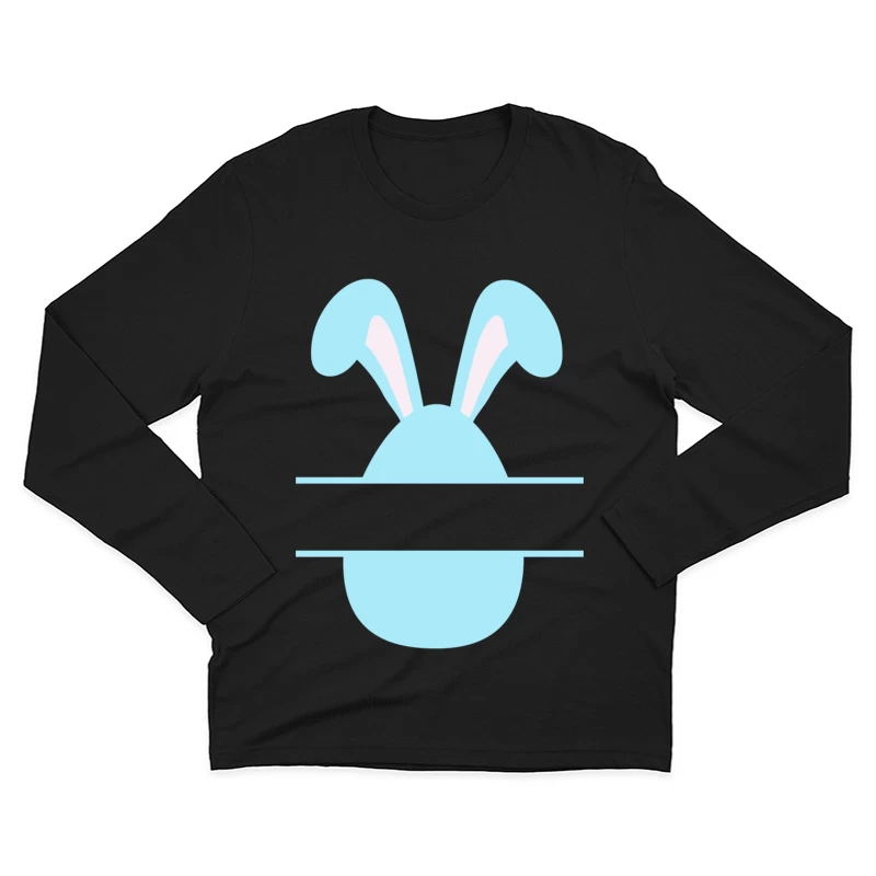 Lapin bleu avec bande noire Homme Manches Longues T-Shirt