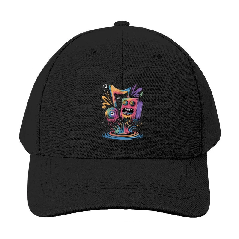 Colorful Surreal Music Monster Abstract Illustration Baseball Cap