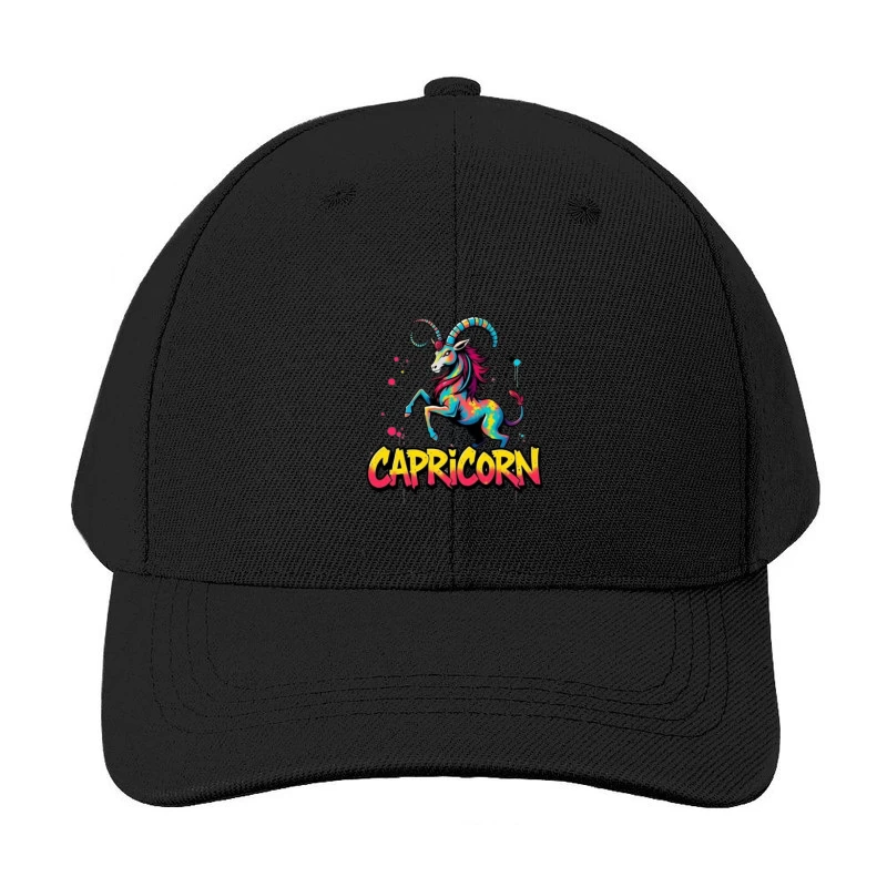 Vibrant Capricorn Zodiac Art Baseball Cap