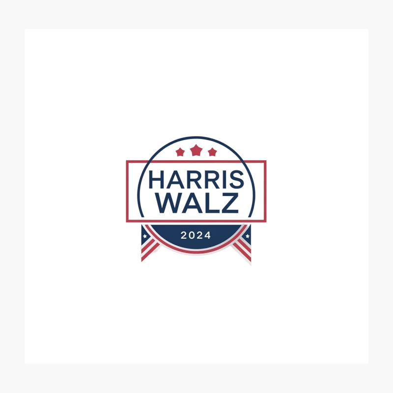 Harris Walz 2024 Presidential Campaign Logo with American Symbolism Throw Pillow
