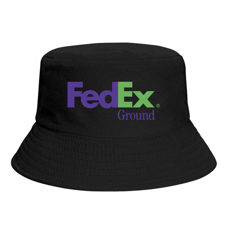 FedEx Ground Corporate Logo - Purple and Green Shipping Company Design Bucket Hat