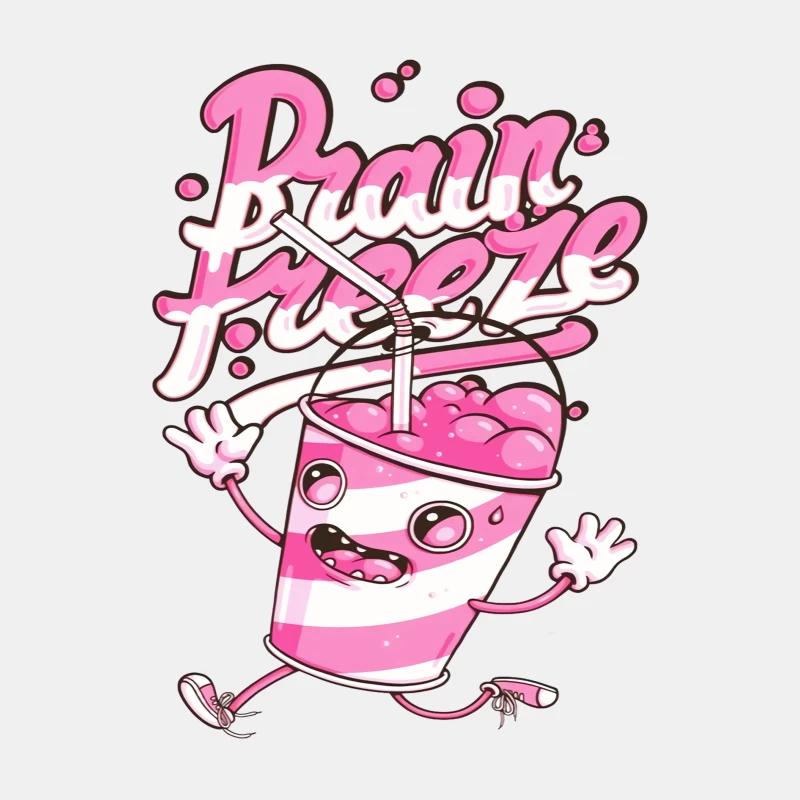 Fun Cute Cartoon Drink with Brain Freeze Male Tank Top