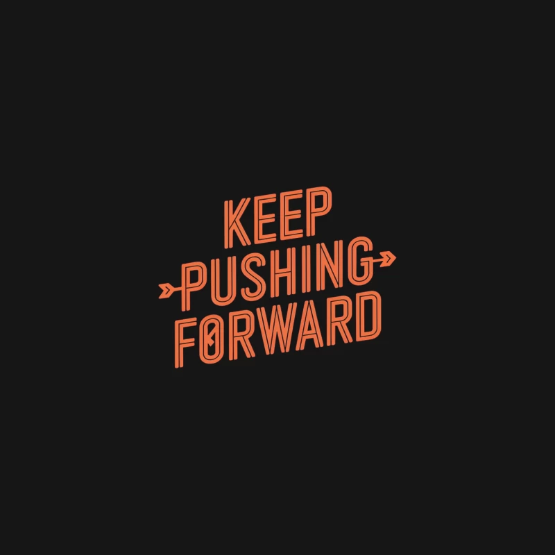 Motivational Orange Typography: Keep Pushing Forward Female Long Sleeve T-Shirt