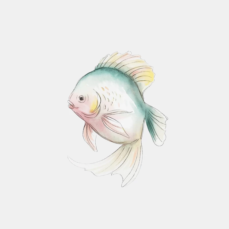 Pastel Watercolor Fish Illustration: Delicate Aquatic Art Male Tank Top