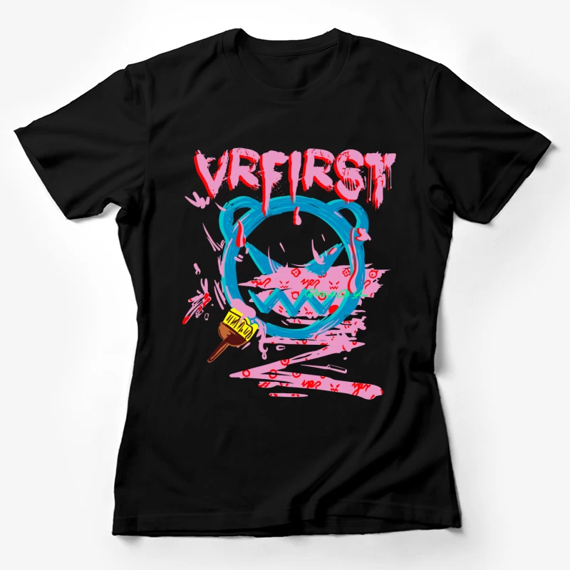 Graffiti Bär und Pinsel Damen T-Shirt