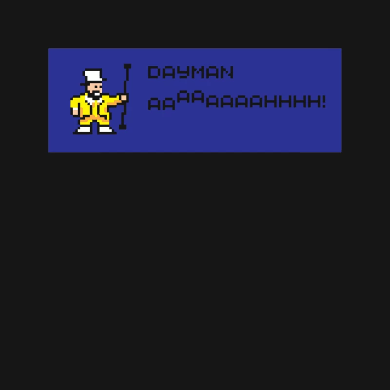 Retro Pixel Art: Dayman Character Shouting on Blue Background Mouse Pad