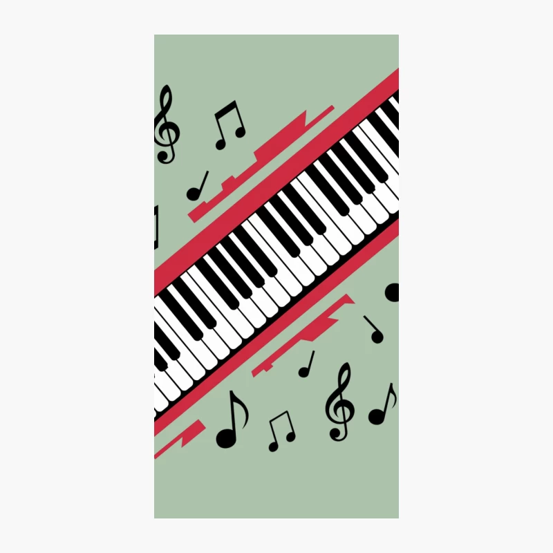 Musical Piano Keyboard with Notes Design iPhone Case