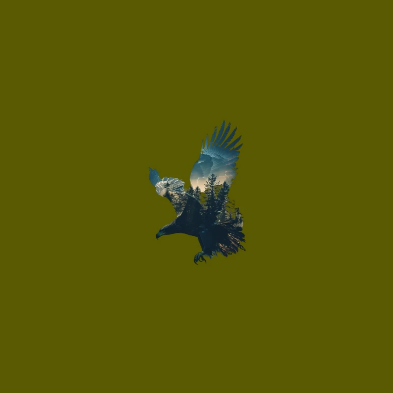 Majestic Eagle with Forest Silhouette Coffee Mug