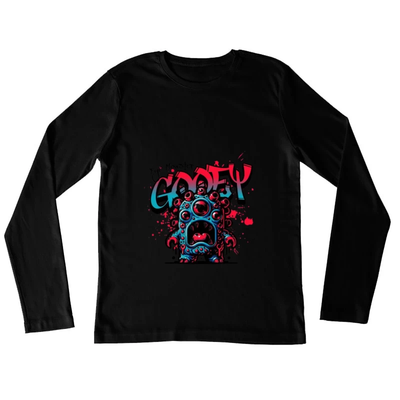 Eye Monster Graffiti Character in Urban Art Style Female Long Sleeve T-Shirt