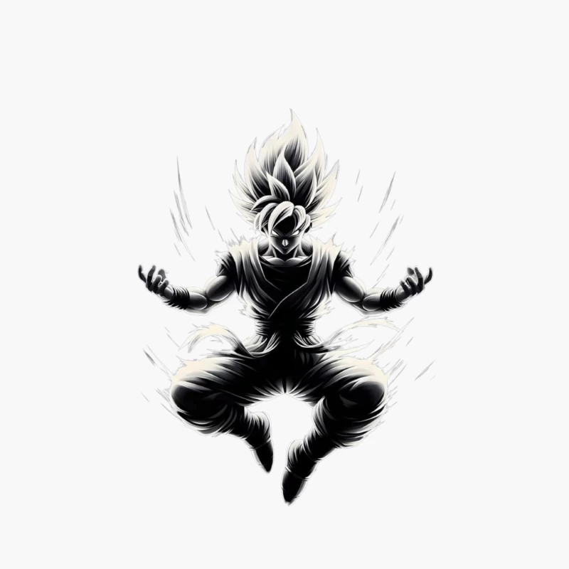 Dynamic Anime Character in Action Cotton Tote Bag