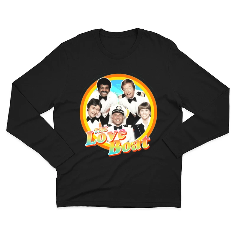 The Love Boat Classic TV Show Cast Promotional Image with Rainbow Circle Frame Male Long Sleeve T-Shirt