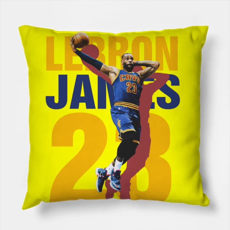LeBron James Basketball Player Graphic Throw Pillow