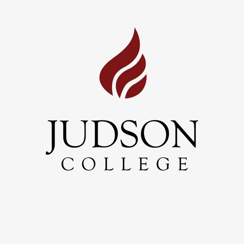 Judson College Educational Institution Logo with Red Flame Symbol Male Long Sleeve T-Shirt