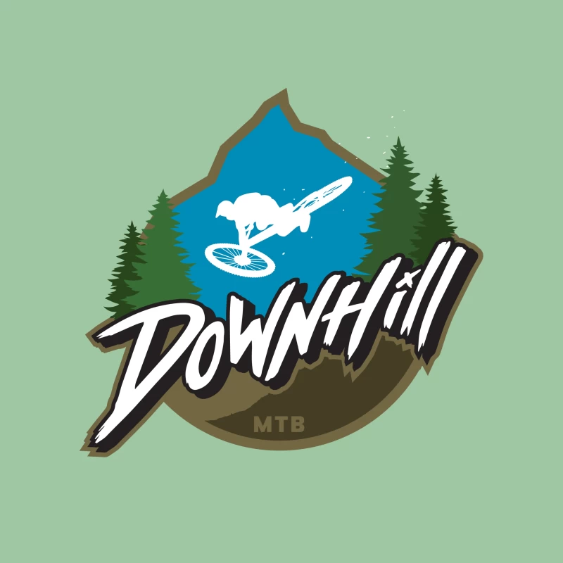 Downhill Mountain Biking Throw Pillow