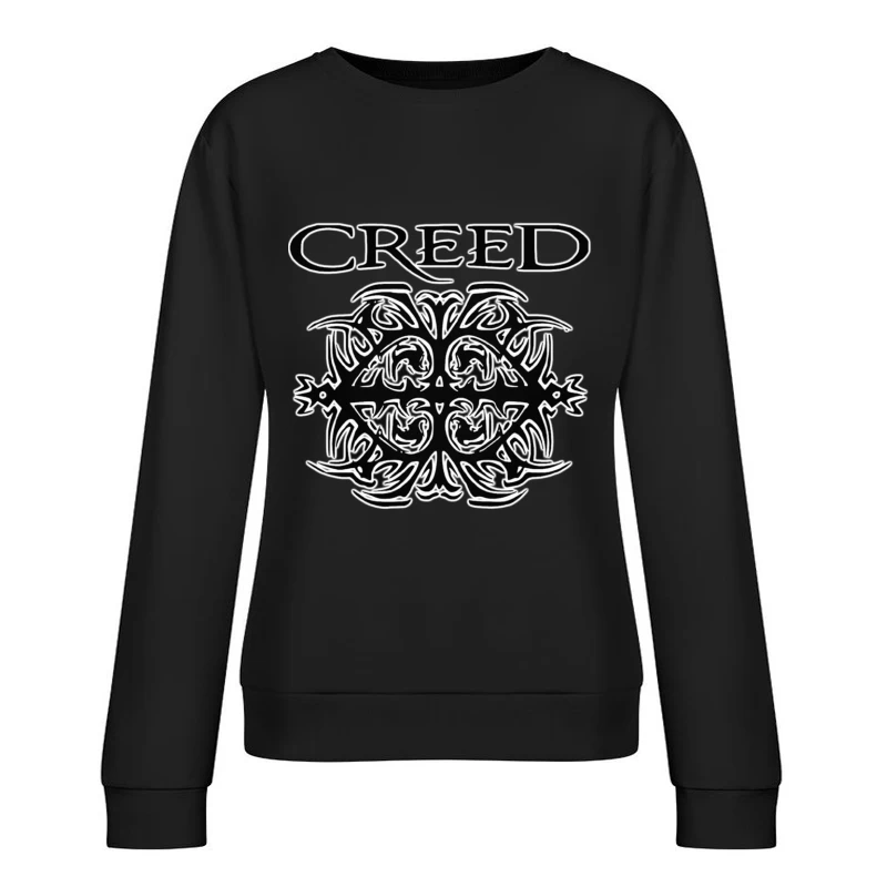 Creed Band Logo with Tribal Gothic Design Female Pullover Sweatshirt