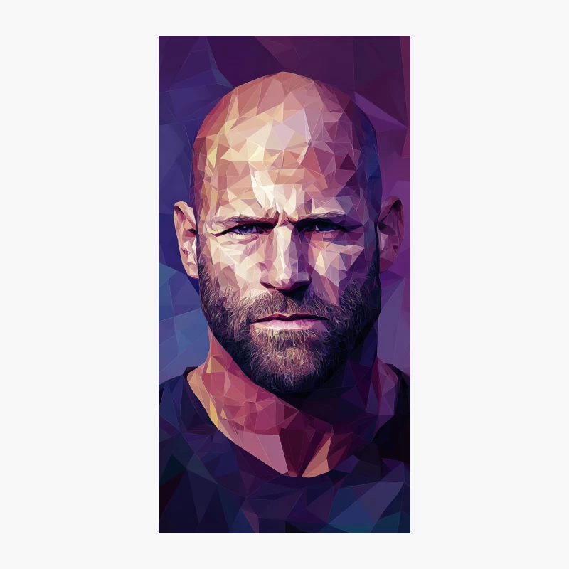 Geometric Portrait of Intense Bearded Man iPhone Case