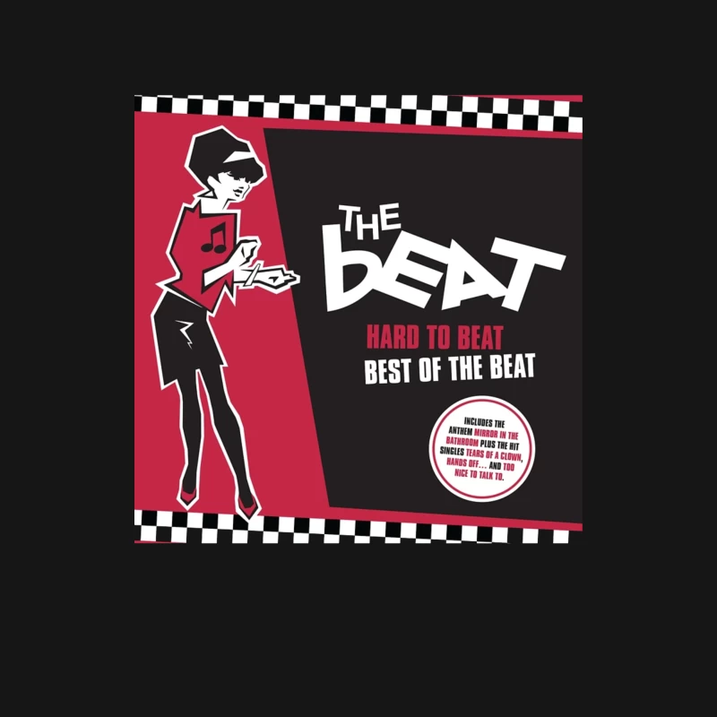 "Hard to Beat: Best of The Beat" Ska Music Album Cover with Red and Black Design Male Long Sleeve T-Shirt