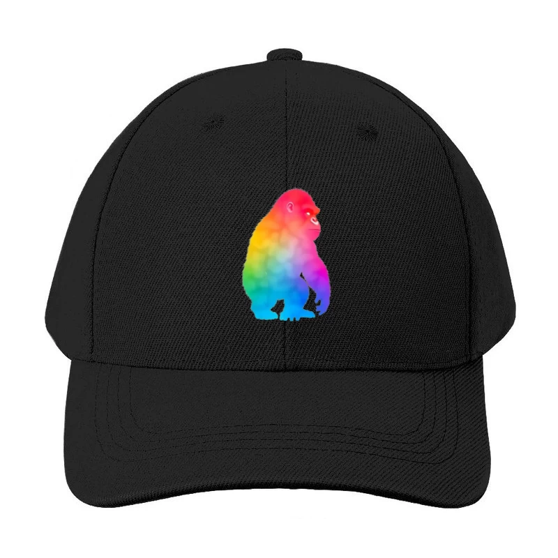 Rainbow Gradient Gorilla Silhouette Art Baseball Cap