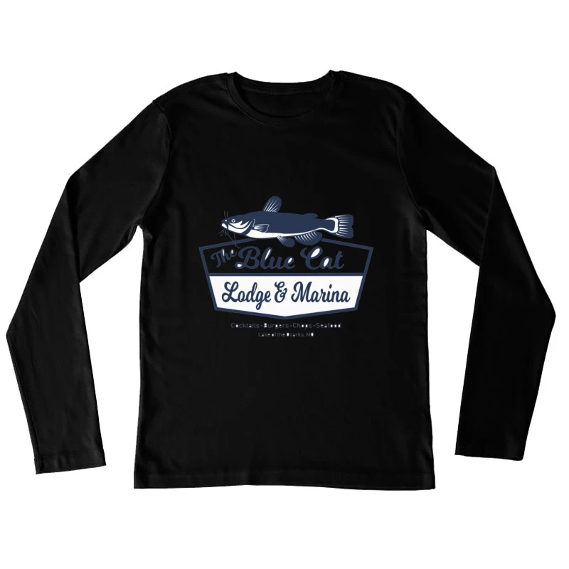 Blue Cat Lodge & Marina Restaurant Logo at Lake of the Ozarks Female Long Sleeve T-Shirt