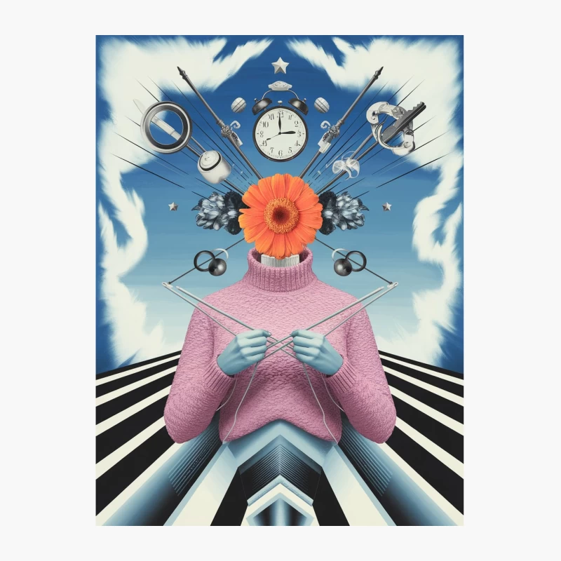 Surreal Time Management: A Flowering of Creativity Cotton Tote Bag