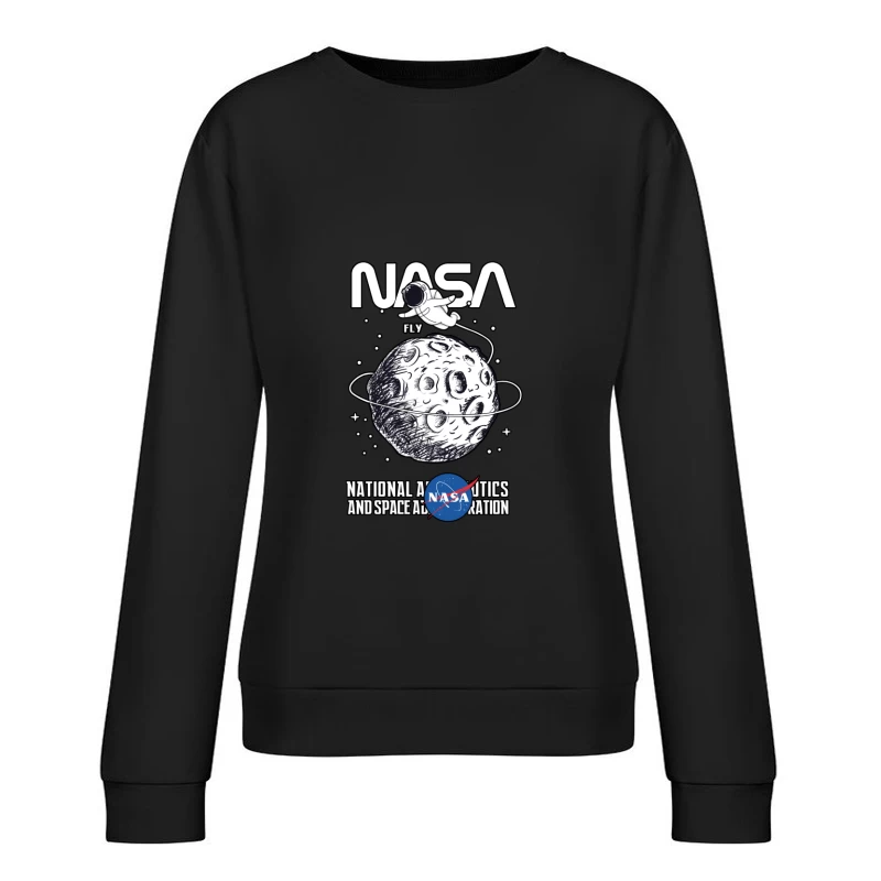 NASA-Entwurf mit Astronauten und Mond Damen Pullover Sweatshirt