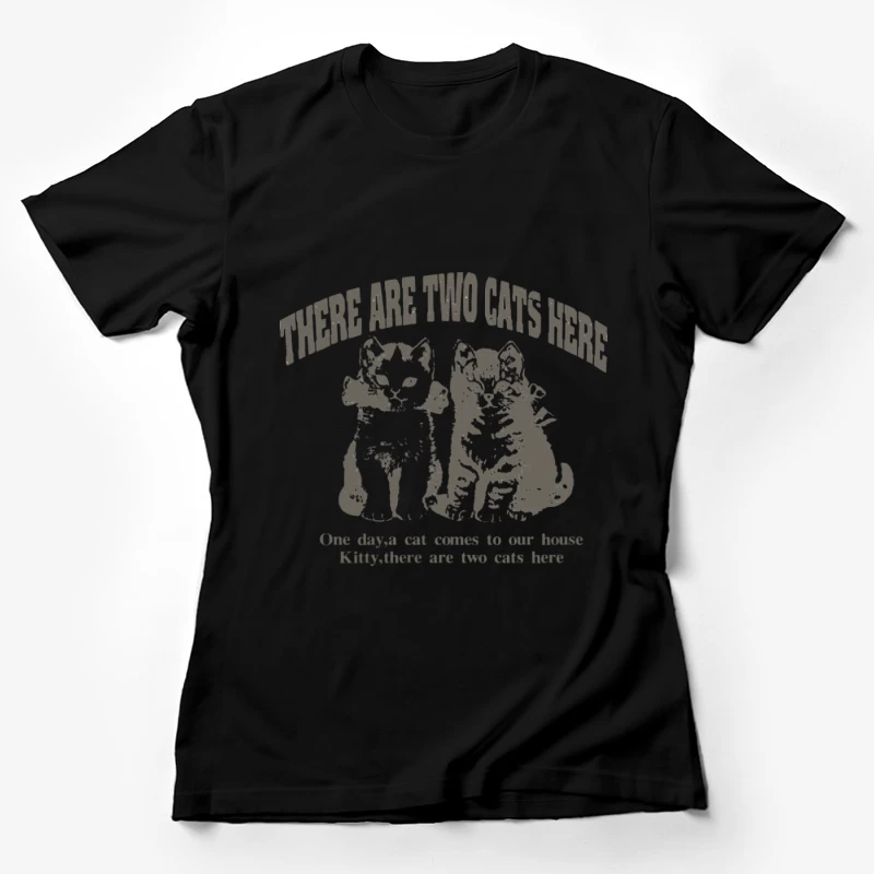 Zwei Katzen Illustration mit Text Damen T-Shirt