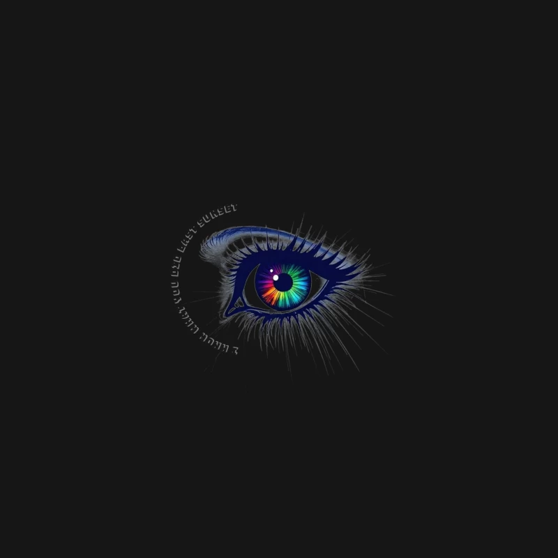 Mesmerizing Rainbow Eye Digital Art Desk Mat