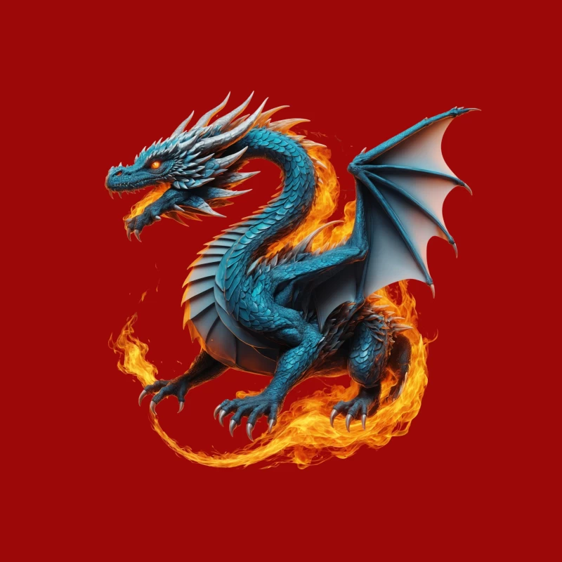 Mythical Fire-Breathing Dragon Tapestry