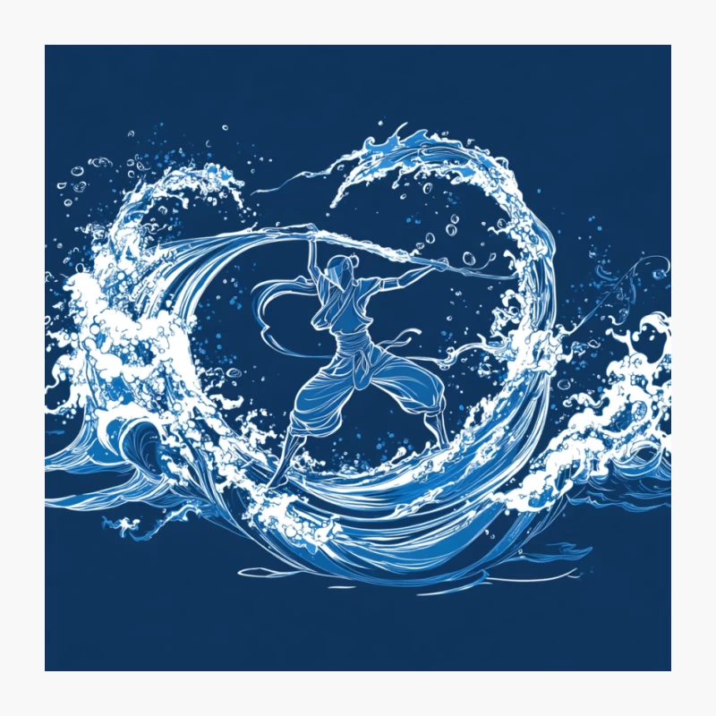 Water Bending Avatar: Dynamic Fantasy Illustration Pin