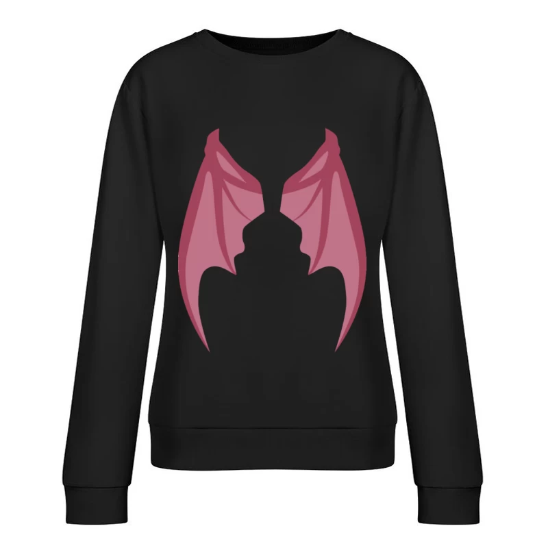 Rosa Drachenflügel Illustration Damen Pullover Sweatshirt