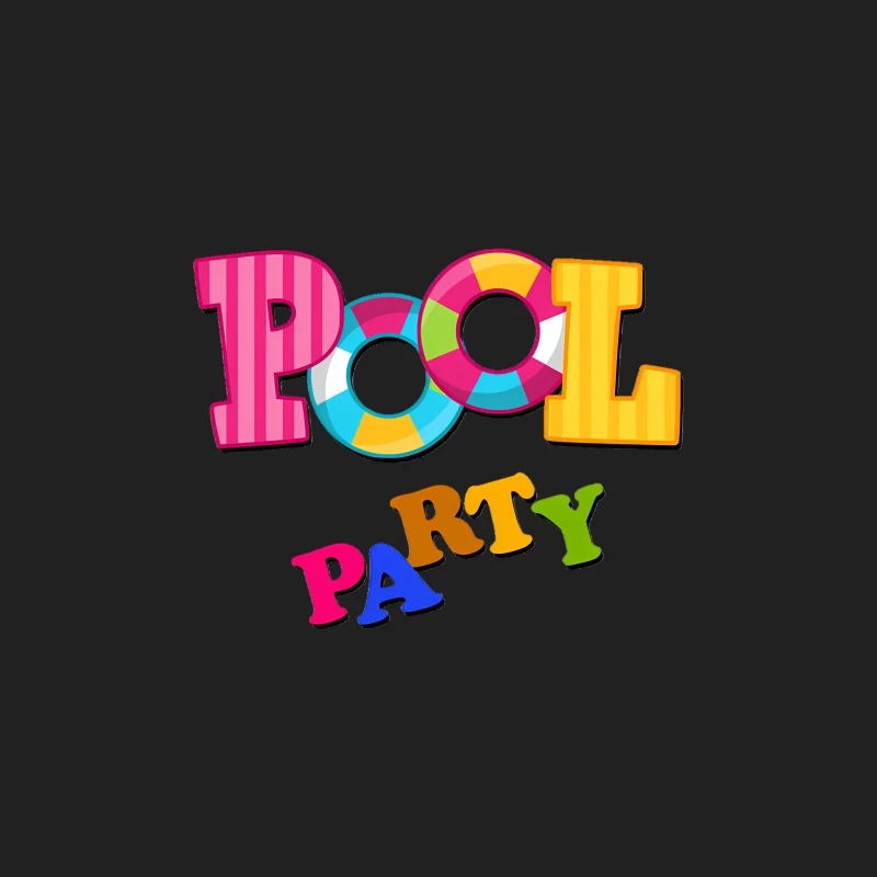 Colorful Pool Party Text for Summer Fun Bucket Hat