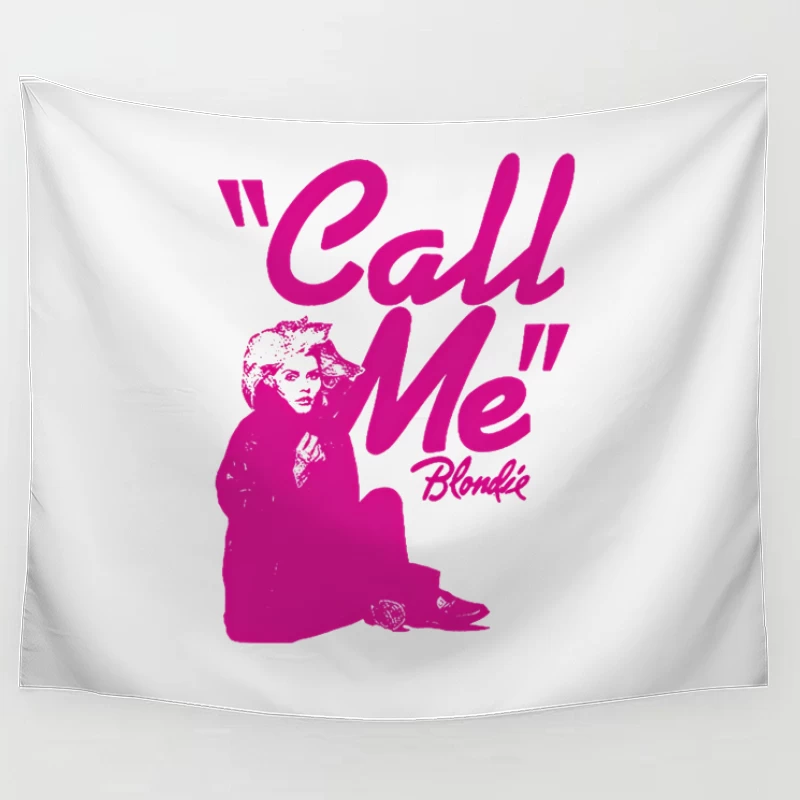 Vintage Pink "Call Me" Blondie Single Poster Tapestry