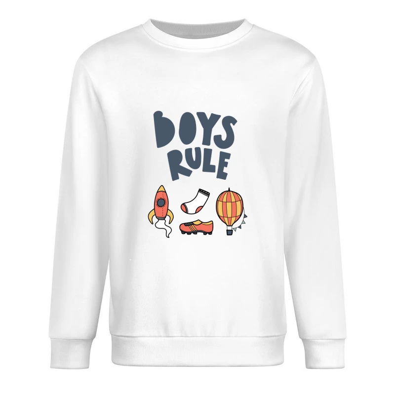 Illustration colorée de fusée et ballon Homme Sweat-shirt à enfiler