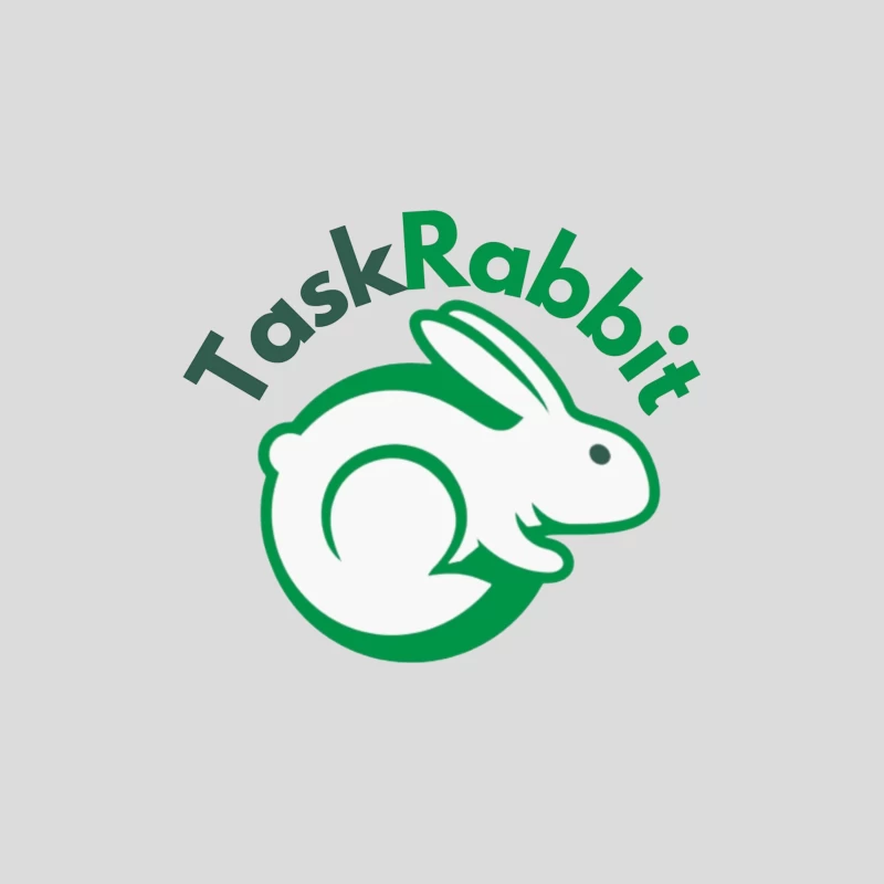 TaskRabbit Green Circular Rabbit Logo Design Baseball Cap