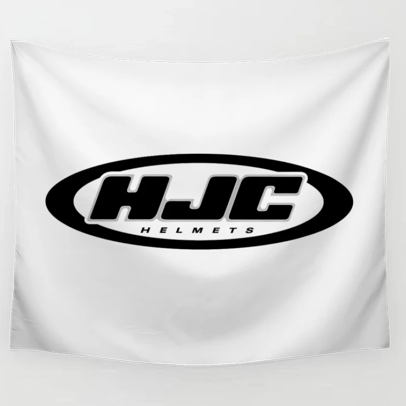 HJC Helmets Motorcycle Brand Logo in Black and White Tapestry